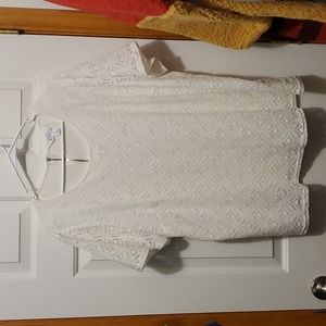 Off white back-zip short sleeve shirt